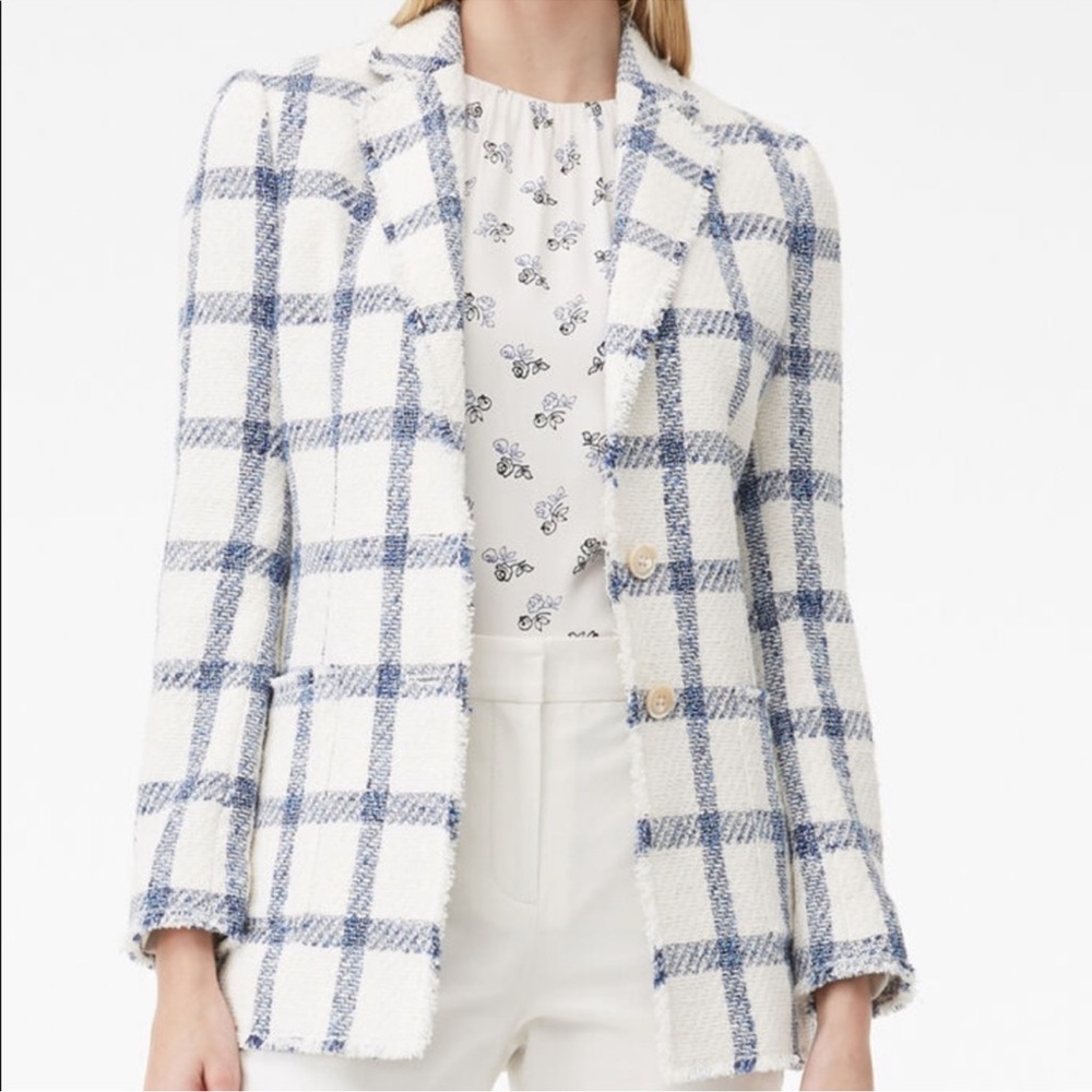 Rebecca Taylor TAILORED PLAID TWEED JACKET